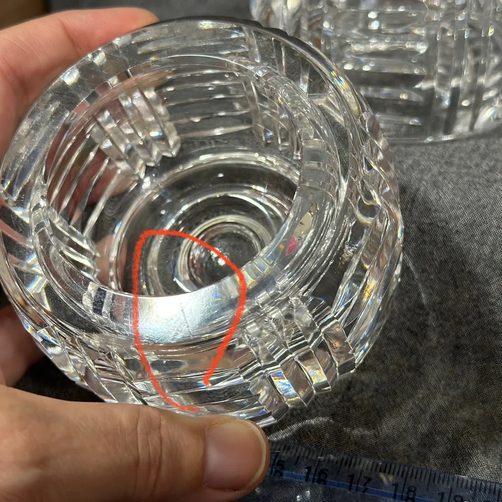 A pair of Waterford Crystal candle votives / holders
